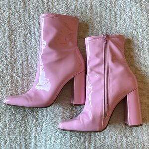 Steve Madden bright pink heeled boots